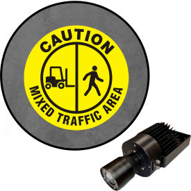 Visual Workplace® Virtual LED Projector Safety Sign (W) EX Caution Mixed Traffic 50W 