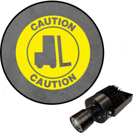 Visual Workplace® Virtual LED Projector Safety Sign (W) EXT Caution Forklift Symbol 50W 
