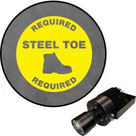 Visual Workplace® Virtual LED Projector Safety Sign (W) EXT Required Steel Toe 50W Yellow 