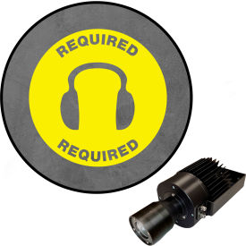 Visual Workplace® Virtual LED Projector Safety Sign (W) EXT Required Hearing... 50W Yellow 