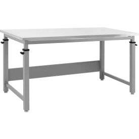 BenchPro Cleveland Adj. Height Workbench w/ Stainless Steel Square Edge Top 48"W x 24"D Gray 