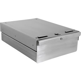 Stainless Steel Drawers, 14-1/2"W x 20"D x 4"H, Silver view 2