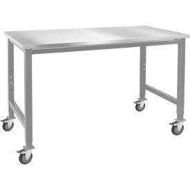 BenchPro Kennedy Mobile Workbench with Stainless Steel Square Edge Top 60"W x 36"D Gray 