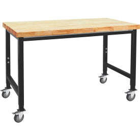 BenchPro Kennedy Mobile Workbench 120 x 30" Maple Butcher Block Top Black 