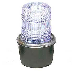 Federal Signal LP3M-012-048C Federal Signal LP3M-012-048C Strobe light, male pipe mount, 12-48VDC, Clear image.