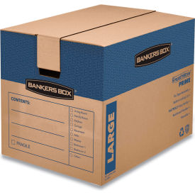 Bankers Box® SmoothMove Prime Moving/Storage Boxes Hinged Lid 18"x24"x18" Brown/Blue 6/CT