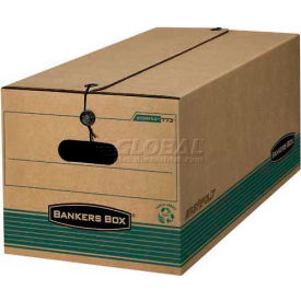 Fellowes Manufacturing 773 Fellowes Recycled Stor/File™ Letter Storage Boxes, 24"L x 12"W x 10"H, Kraft & Green image.