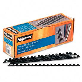 Fellowes Manufacturing 52366 Fellowes®  Plastic Combs - Round Back, 1/4", 20 Sheets, Black, 100/Pk image.