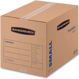 Bankers Box® SmoothMove Basic Small Moving Boxes 18"L x 12"W x 12"H Kraft/Blue 25/Pack