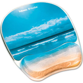 Fellowes Manufacturing 9179301 Fellowes® 9179301 Photo Gel Mouse Pad Wrist Rest, Sandy Beach image.