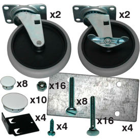 Specialmade Goods/Srvces FG3317L1OWHT Rubbermaid® Caster Kit for Rubbermaid® Max System™ Rack Kit image.