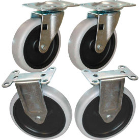 Specialmade Goods/Srvces FG4505L30000 Rubbermaid® 5" Swivel and Rigid Plate Caster Kit with Hardware image.