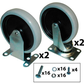 Specialmade Goods/Srvces FG9T66L10000 Rubbermaid® 5" Swivel/Rigid Plate Caster Kit with Hardware image.