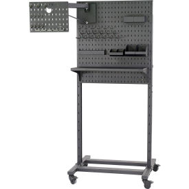 Flextur 2 Panel Mobile Tool Board with 41 Piece Accessory Kit 35"W x 78"H 