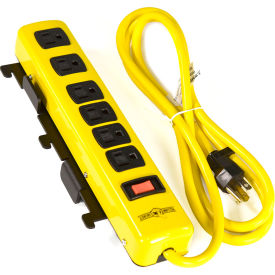 Flextur 6 Outlet Power Strip 2-3/4"W x 11-3/4"H Black 