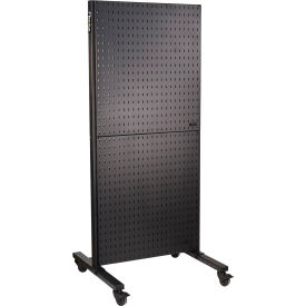 Flextur 4 Panel Mobile Tool Board 35"W x 78"H Black 