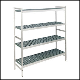 Aluminum Shelving Unit, 4 Shelves, Starter, 64"W x 14"D x 71"H view 2