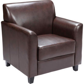 Global Industrial BT-827-1-BN-GG Leather Guest Chair - Brown - Hercules Diplomat Series image.