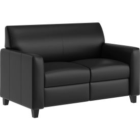Flash Furniture® Agent LeatherSoft Reception Loveseat Black