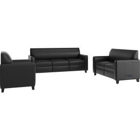 Flash Furniture® Agent 3 Piece LeatherSoft Reception Set Black