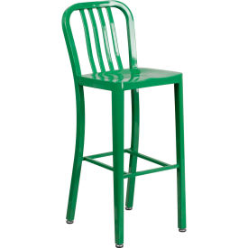 Flash Furniture 30"H Green Metal Barstool with Vertical Slat Back Flash Furniture 30"H Green Metal Barstool with Vertical Slat Back
