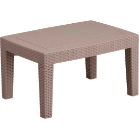 Flash Furniture Outdoor Faux Rattan Coffee Table - Light Gray