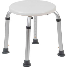 Global Industrial DC-HY3400L-WH-GG Flash Furniture Hercules Series Adjustable Height Bath Stool, 12.75" Dia. Seat, 14.25"-21"H, White image.