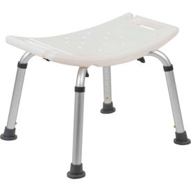 Global Industrial DC-HY3410L-WH-GG Flash Furniture Hercules Series Adjustable Height Bath Stool, 20" x 12" Seat, 14.5"-21.5"H, White image.