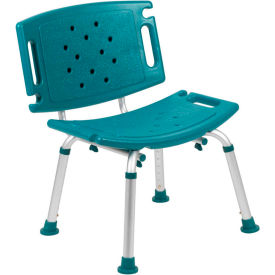 Global Industrial DC-HY3501L-TL-GG Flash Furniture Hercules Series Adjustable Height Bath Chair with Extra Large Back, Teal image.