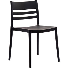 Flash Furniture® Bridgeport Commercial Indoor/Outdoor Stacking Slatted Back Patio Chair Black 