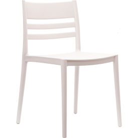 Flash Furniture® Bridgeport Commercial Indoor/Outdoor Stacking Slatted Back Patio Chair White 