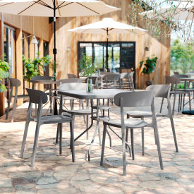 Flash Furniture® Dover Commercial Indoor/Outdoor Stacking Curved Back Patio Chair Gray 
