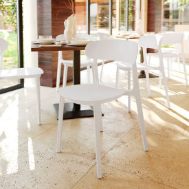 Flash Furniture® Dover Commercial Indoor/Outdoor Stacking Curved Back Patio Chair White 
