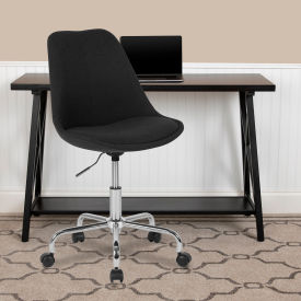 Flash Furniture Fabric Task Office Chair w/Pneumatic Lift & Chrome Base, Black - Aurora Series 