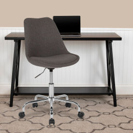 Flash Furniture Fabric Task Office Chair w/Pneumatic Lift & Chrome Base, Dark Gray - Aurora Series 
