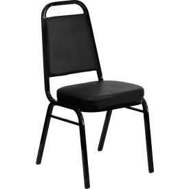 FD-BHF-1-GG Flash Furniture Banquet Stacking Chair - Vinyl - 2-1/2" Seat Cushion - Black