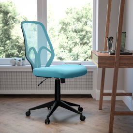 Global Industrial GO-WY-193A-LTBL-GG Flash Furniture Salerno Series High Back Light Blue Mesh Office Chair image.