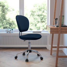 Global Industrial H-2376-F-NAVY-GG Flash Furniture Mesh Padded Swivel Task Office Chair - Navy - Mid-Back image.