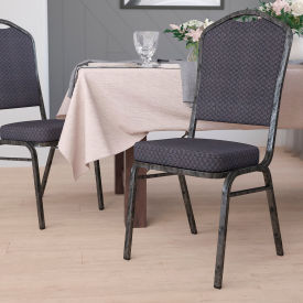 Global Industrial HF-C01-SV-E26-BK-GG Flash Furniture Banquet Stacking Chair - Fabric - 2-1/2" Seat Cushion - Black - Hercules Series image.