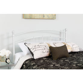 Global Industrial HG-HB1706-WH-T-GG Flash Furniture Woodstock Decorative White Metal Size Headboard, Twin image.