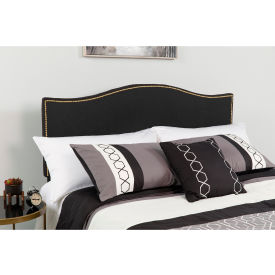 Global Industrial HG-HB1707-Q-BK-GG Flash Furniture Lexington Upholstered Size Headboard with Accent Nail Trim in Black, Queen image.