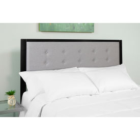 Global Industrial HG-HB1725-F-LG-GG Flash Furniture Bristol Metal Tufted Upholstered Size Headboard in Light Gray, Full image.