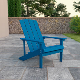 Global Industrial JJ-C14501-BLU-GG Flash Furniture Charlestown All-Weather Adirondack Chair - Blue Faux Wood image.