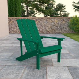 Global Industrial JJ-C14501-GRN-GG Flash Furniture Charlestown All-Weather Adirondack Chair - Green Faux Wood image.