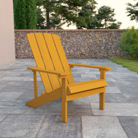 Global Industrial JJ-C14501-YLW-GG Flash Furniture Charlestown All-Weather Adirondack Chair - Yellow Faux Wood image.