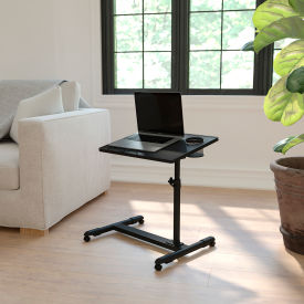 Global Industrial NAN-JG-06B-BK-GG Flash Furniture Adjustable Height Steel Mobile Laptop Desk, Black image.