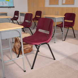 Global Industrial RUT-EO1-BY-GG Flash Furniture Ergonomic Shell Stack Chair  - Plastic - Burgundy - Hercules Series image.