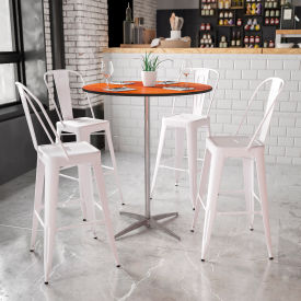 Flash Furniture 36"" Round Cocktail Table With 30"" & 42"" Leg Columns Natural