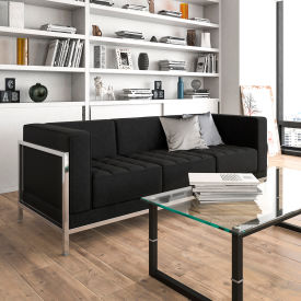 Contemporary Modular Lounge Sofa - Leather - Black - Hercules Imagination Series