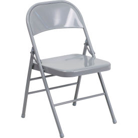 Flash Furniture Metal Folding Chair - Gray - Hercules Series